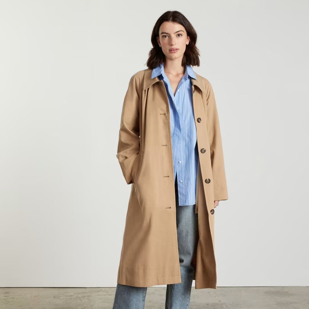 Everlane - The Gathered Drape Trench in Ash Brown - NWT!